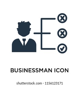 Businessman icon vector isolated on white background, Businessman transparent sign