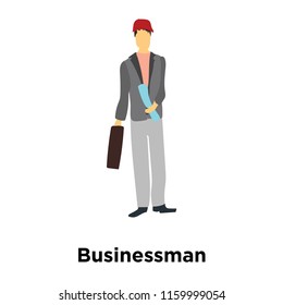 Businessman icon vector isolated on white background, Businessman transparent sign , standing human or people cartoon character illustration