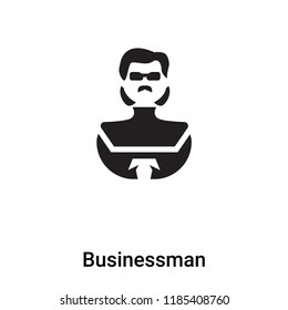 Businessman icon vector isolated on white background, logo concept of Businessman sign on transparent background, filled black symbol