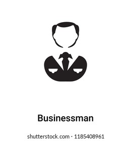 Businessman icon vector isolated on white background, logo concept of Businessman sign on transparent background, filled black symbol