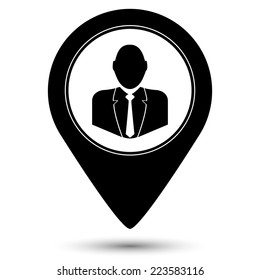 Businessman icon - vector map pointer