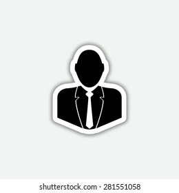 businessman icon - vector sticker