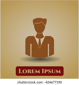 símbolo de icono de empresario vector eps planos jpg aplicación web