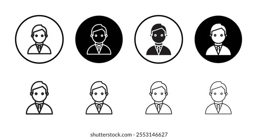 Diseño web del icono del hombre de negocios en Vector