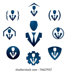 Businessman icons for corporate promotional materials.