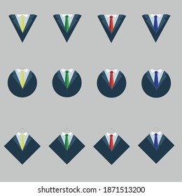 Businessman icons in different ties for websites and slot machines