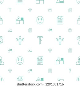 businessman icons pattern seamless white background. Included editable line dollar smiley, tie, man with laptop, man working at the table icons. businessman icons for web and mobile.