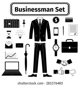 Business-man icons set, vector illustration
