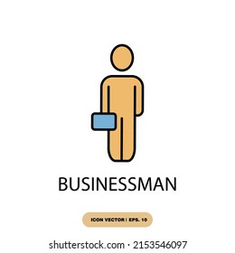 Symbol für Geschäftsmann-Symbole, Vektorelemente für Infografiken