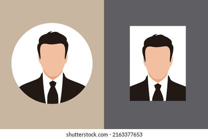 Businessman ID photo, vector illustration