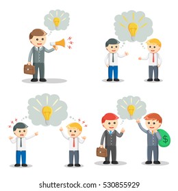 businessman with idea callout set