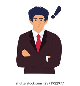Businessman with an Idea Character , Young Boy got an idea Male ,Employee got an Idea Concept