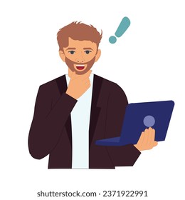 Businessman with an Idea Character , Young Boy got an idea Male ,Employee got an Idea Concept