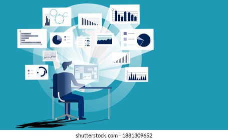 Businessman Idea concept   illustration vector,Office Work,Social Network Technology,Earth, chart,graph, for success,set icon.