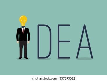 Businessman idea concept. Vector Illustration