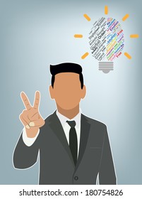 Businessman idea Creative brain Idea concept background design for poster flyer
