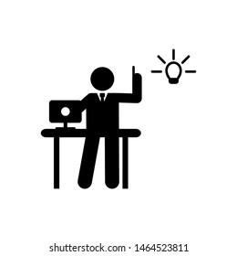 Businessman idea creative think icon. Element of businessman pictogram icon