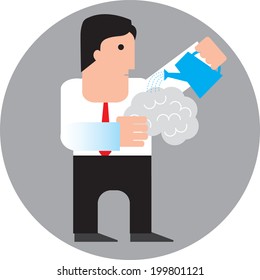 The businessman with idea, a creative. Vector illustration