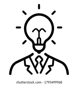 Businessman Idea Flat Icon Isolated On White Background