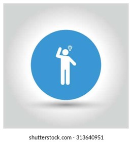 businessman with idea Icon. Black Business Pictogram. vector illustration