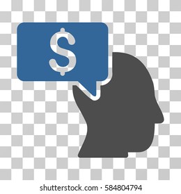 Businessman Idea icon. Vector illustration style is flat iconic bicolor symbol, cobalt and gray colors, transparent background. Designed for web and software interfaces.