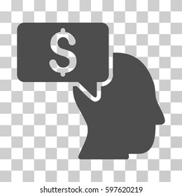 Businessman Idea icon. Vector illustration style is flat iconic symbol, gray color, transparent background. Designed for web and software interfaces.
