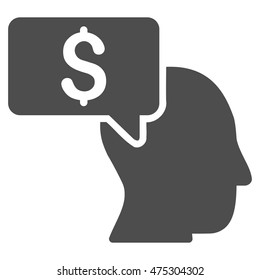 Businessman Idea icon. Vector style is flat iconic symbol with rounded angles, gray color, white background.