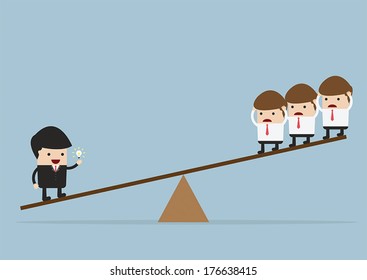 Businessman with idea important than normal businessman, VECTOR, EPS10