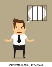 businessman idea with imprisonment