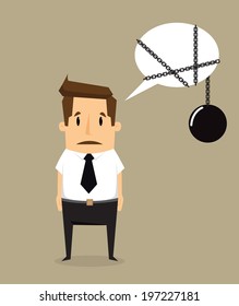 businessman idea with imprisonment