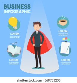 Businessman with idea infographic 