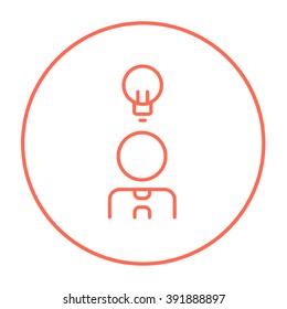 Businessman with idea line icon.
