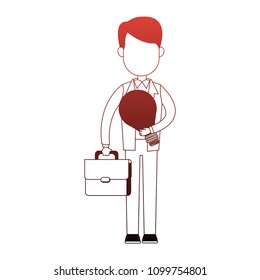 Businessman with idea red lines