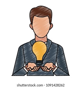Businessman with idea scribble