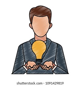 Businessman with idea scribble