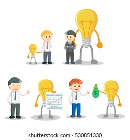 businessman and idea set