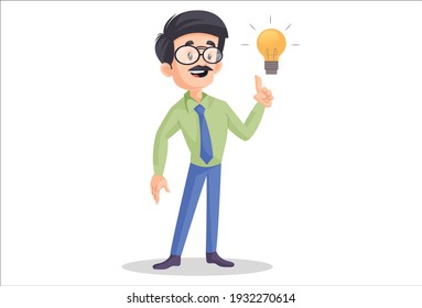 Businessman is with an idea. Vector graphic illustration. Individually on a white background.