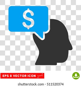 Businessman Idea vector icon. Image style is a flat blue and gray pictograph symbol.