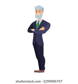 Businessman illustration in color cartoon style. Editable vector graphic design.