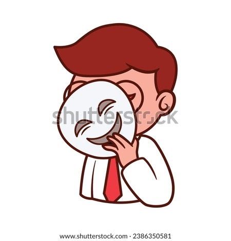 businessman illustration design with alterego mask
