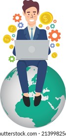 Businessman illustration vector design flat