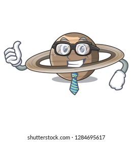 Businessman image of planet saturn in character