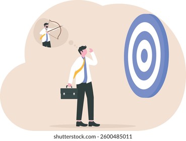 Businessman imagining his future success-Business Success Concept.

