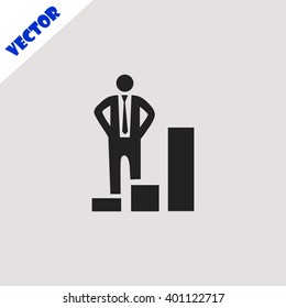 Businessman increase icon.