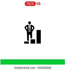 Businessman increase icon.