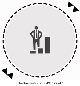Businessman increase icon Flat Design. Isolated Illustration.