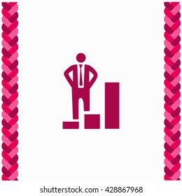 Businessman increase icon Flat Design. Isolated Illustration.