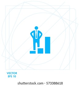 Businessman increase  icon. Vector design.