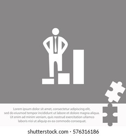 Businessman increase  icon Vector design.