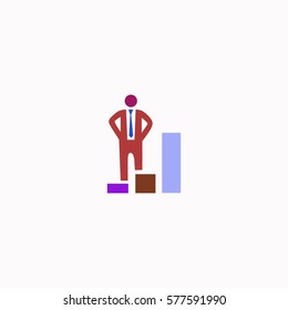 Businessman increase  icon Vector design. Colored illustration.
